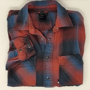THE NORTH FACE SNAP FRONT PLAID SHIRT MENS MEDIUM